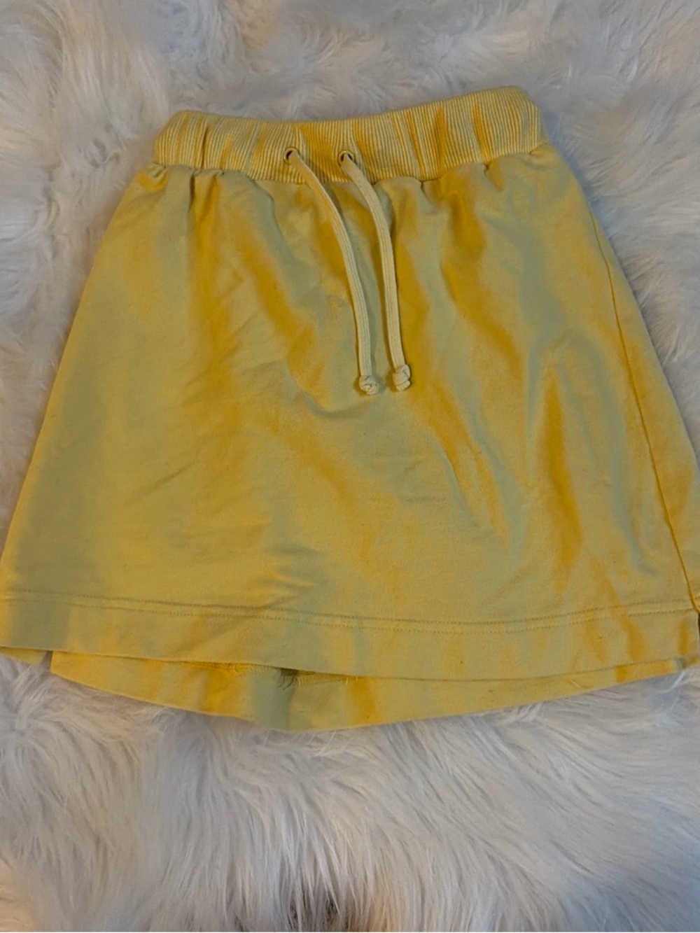 Casual Drawstring Yellow Skirt